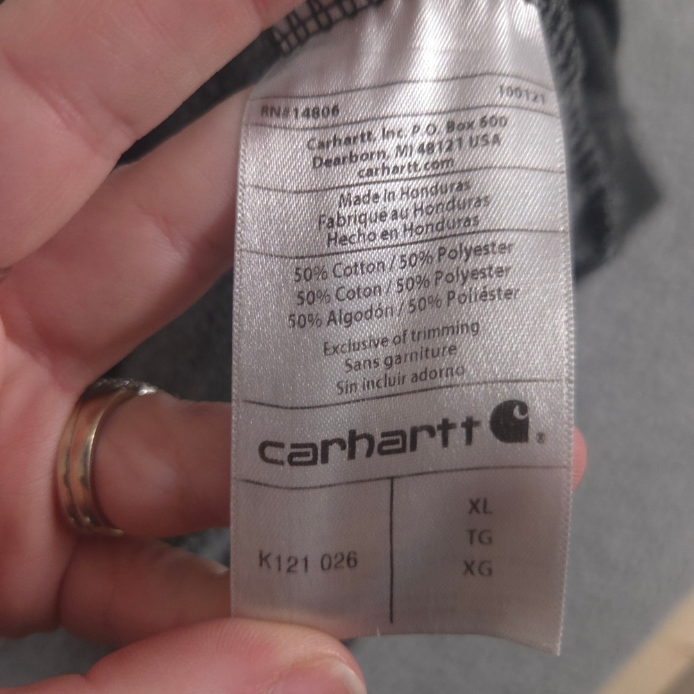 Carhartt Hoodie Mens XL Gray Marquette Loose Fit Cotton Blend Lacrosse Graphic - Picture 4 of 9